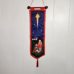 Vintage Hallmark 1985 Christmas Wall Hanging Nativity Jesus Holy Family Classic